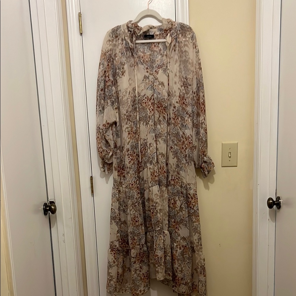 Vici Floral Top - Cream and Blue